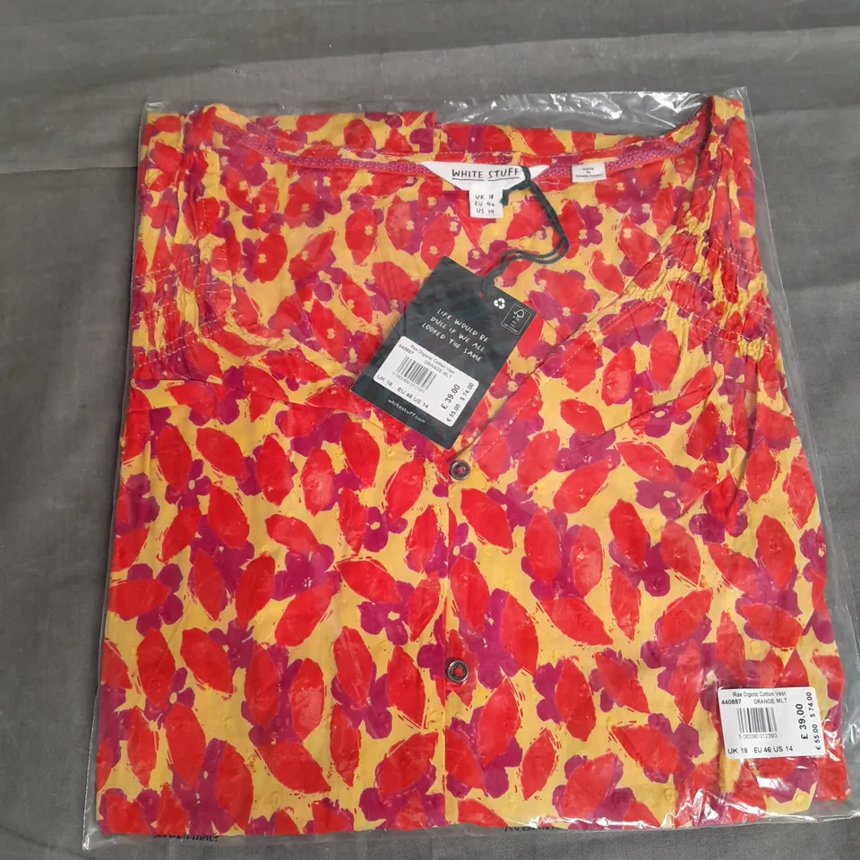 WHITE STUFF RAE ORGANIC COTTON VEST SIZE 18