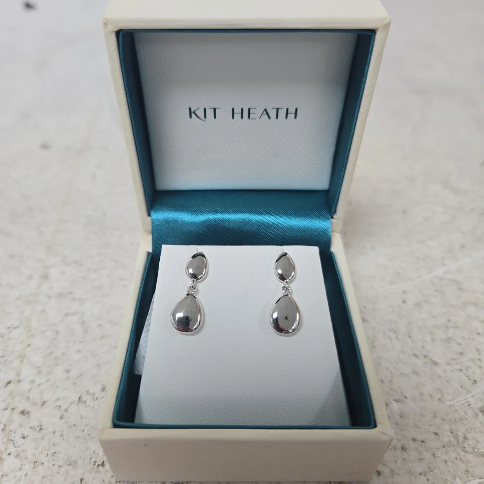 KIT HEATH SILVER TONE TEARDROP EARRINGS