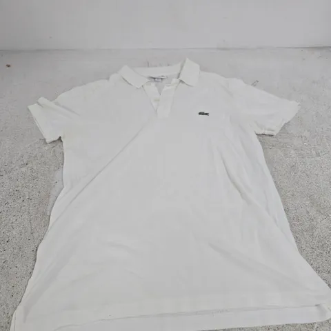 LACOSTE SLIM FIT POLO SHIRT – WHITE, UK SIZE M (US M, FR 4)