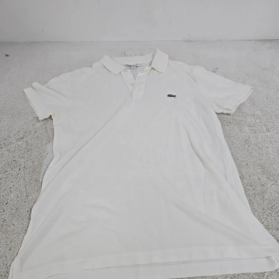 LACOSTE SLIM FIT POLO SHIRT – WHITE, UK SIZE M (US M, FR 4)