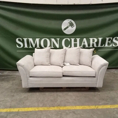 DURY FABRIC 3 SEATER SCATTER BACK SOFA - NATURAL