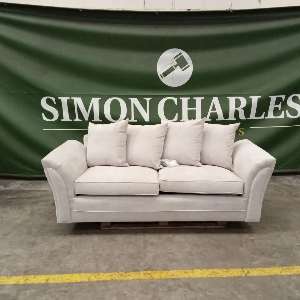 DURY FABRIC 3 SEATER SCATTER BACK SOFA - NATURAL RRP £499