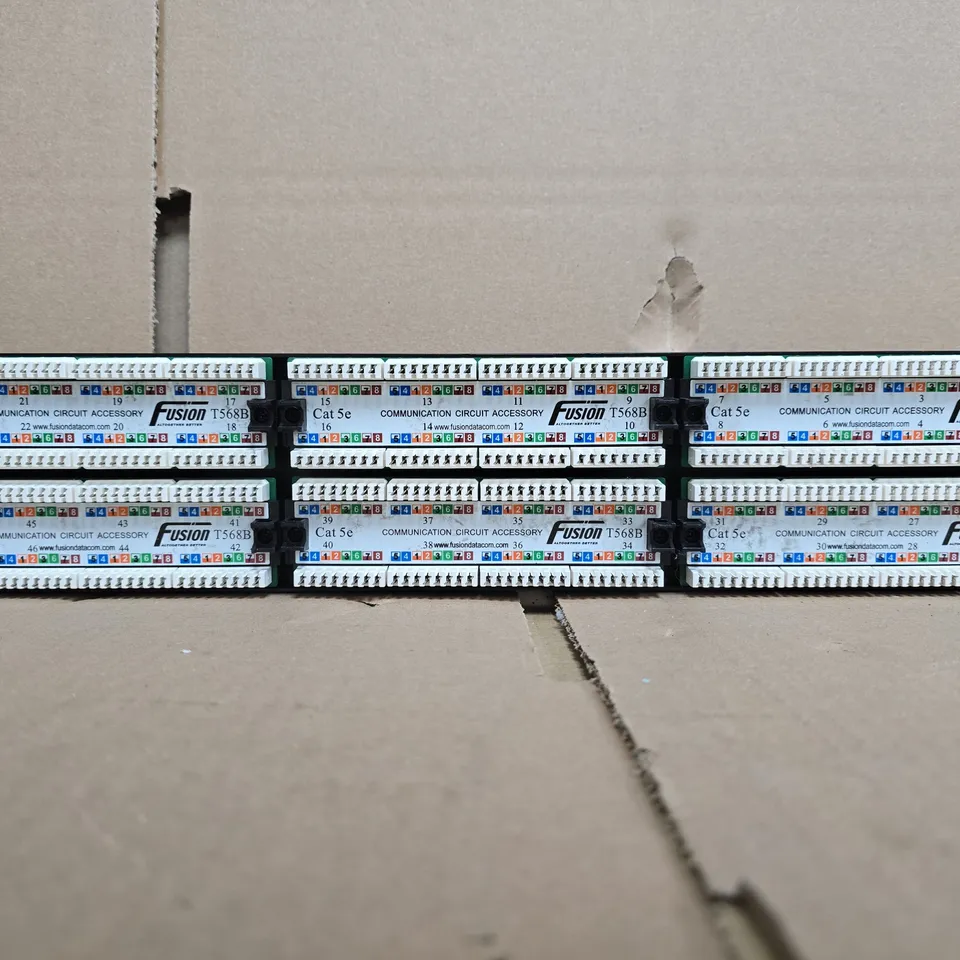 FUSION CAT 5E PATCH PANEL, 48-PORT RJ45, T568B, 19-INCH RACK-MOUNT