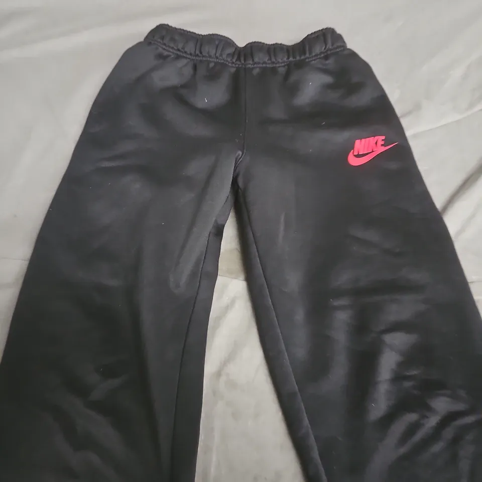 NIKE KIDS' BLACK JOGGERS WITH PINK SWOOSH – UK L