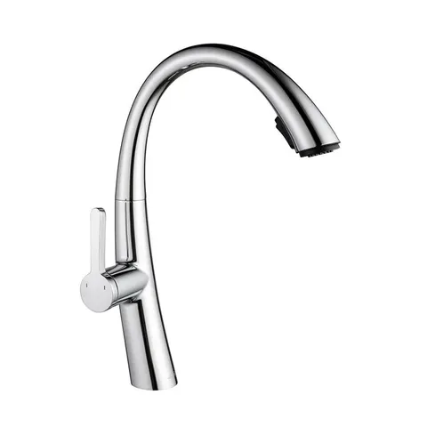 BOXED GALILEE PULL OUT SIGNAL LEVER MONOBLOC TAP WITH SPRAY