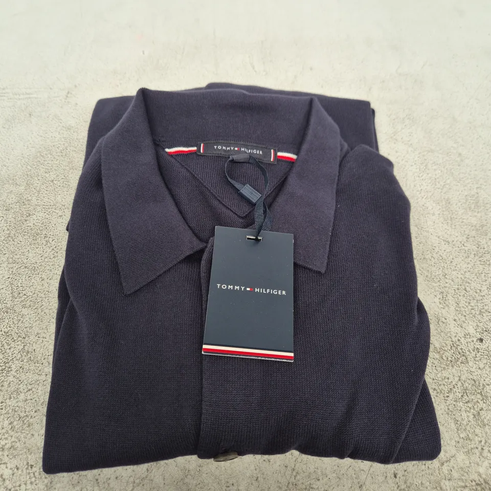 TOMMY HILFIGER NAVY BUTTONED KNITTED CARDIGAN - SIZE 2XL