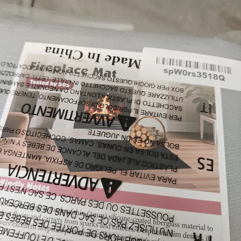 FIREPLACE MAT, SIZE UNSPECIFIED, GREY