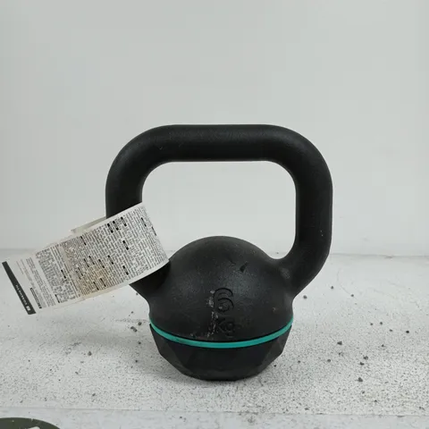 DECATHLON KETTLEBELL – 6 KG, BLACK WITH TEAL ACCENT