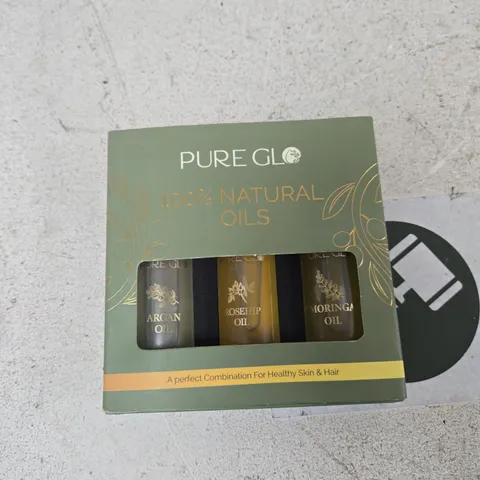 PURE GLOW 100% NATURAL OILS SET – ARGAN OIL, ROSEHIP OIL & MORINGA OIL