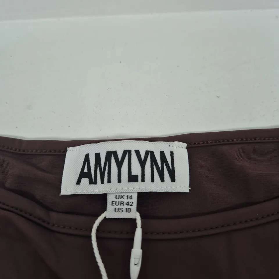 AMYLYN HARLIE DRESS – BROWN, UK 14 (EU 42, US 10) 