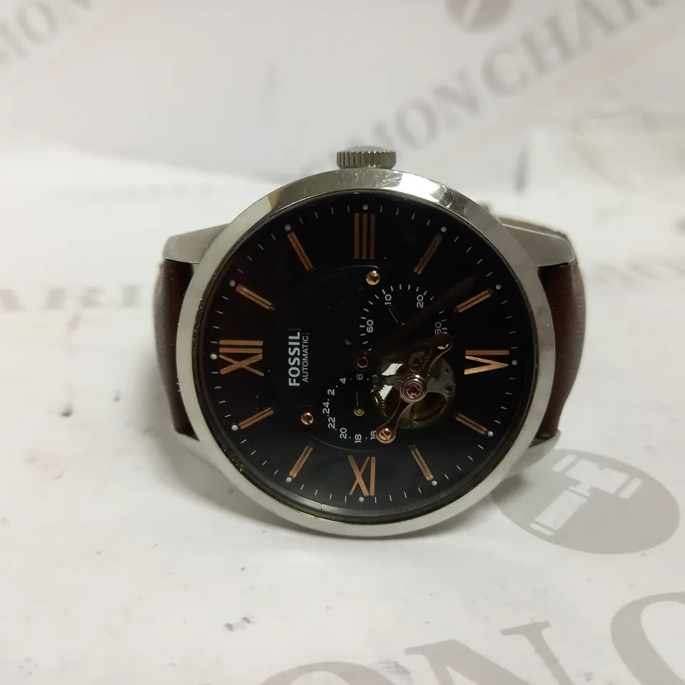 FOSSIL PART SKELETON LEATHER STRAP WATCH