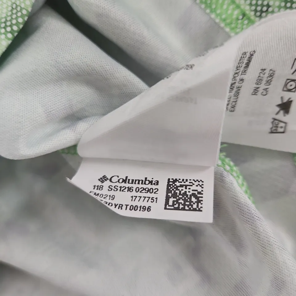 COLUMBIA CAMOUFLAGE LONG-SLEEVE SHIRT - LIGHT GREEN - MEN'S - SIZE M/M