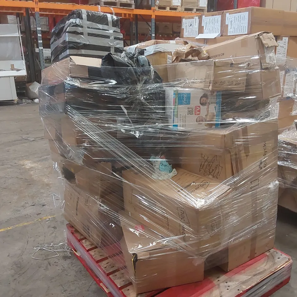 PALLET CONTAINING A LARGE QUANTITY OF ASSORTED NEO ITEMS INCLUDING: TUBE TENTS, AIR CONDITIONER, SLUSHY MACHINE ECT