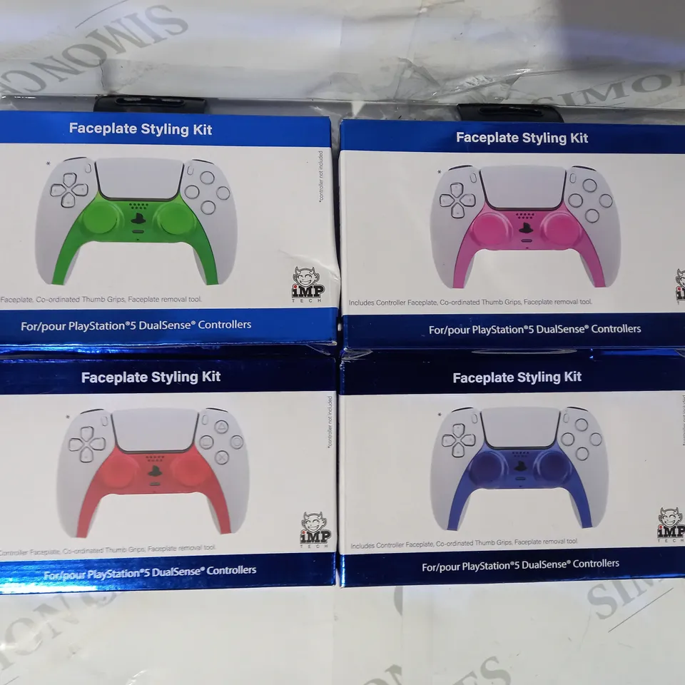 LOT OF 4 IMP TECH FACEPLATE STYLING KITS FOR PLAYSTATION 5 DUALSENSE CONTROLLERS