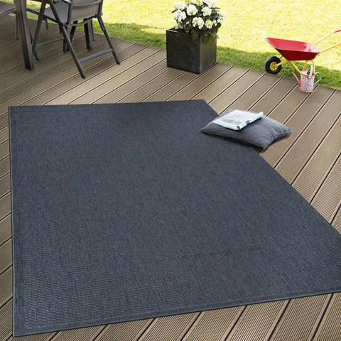 BRAND NEW BAGGED PACO HOME 125 TIMBER RUG IN NAVY - 80 x 200CM