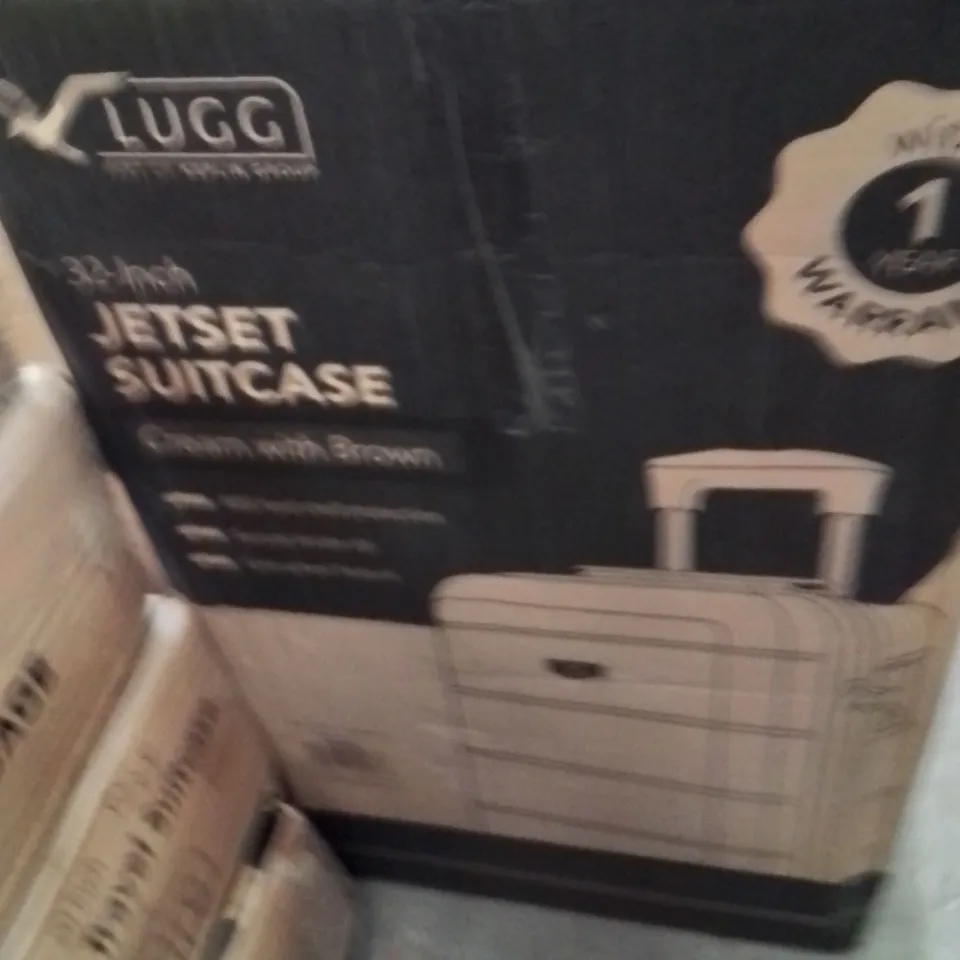 BOXED LUGG 32INCH JETSET SUITCASE CREAM WITH BROWN 