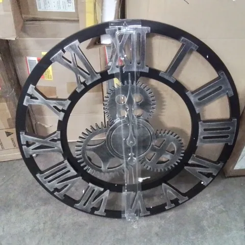 BOXED INDUSTRIAL LARGE WALL CLOCK