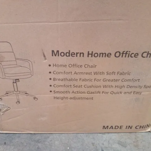 BOXED WHITE WOOLEN MODERN OFFICE CHAIR 