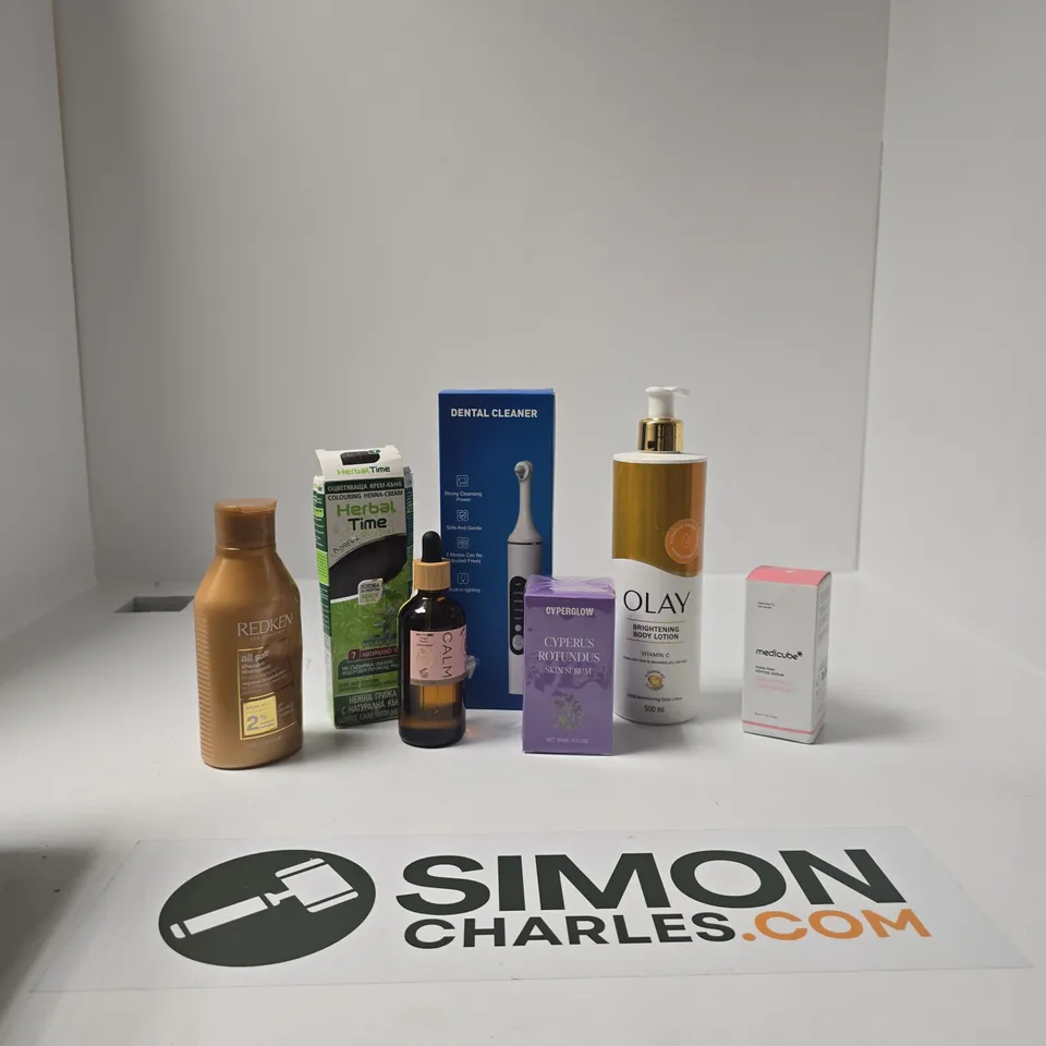 TOTE OF APPROXIMATELY 10 ASSORTED BEAUTY PRODUCTS INCLUDING REDKEN ALL SOFT SHAMPOO. HERBAL TIME COLOURING HENNA-CREAM AND PURE CARRIER OIL B CALM SESAME SEED OIL