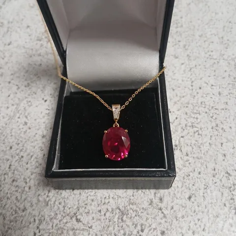 DIAMONIQUE EDIT RUBY PENDANT NECKLACE 