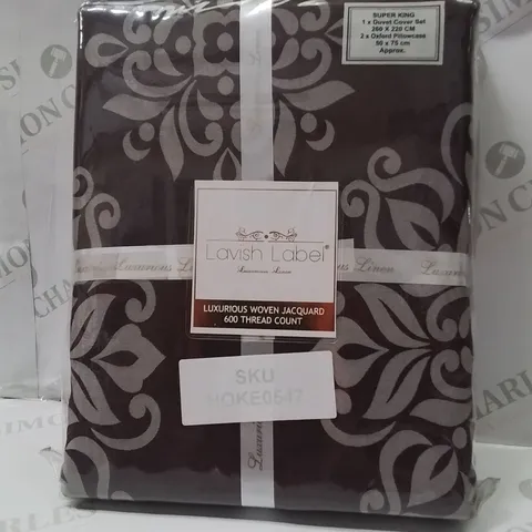 BRAND NEW LAVISH LABEL LUXURIOUS WOVEN JACQUARD SUPER KINGSIZE DUVET COVER SET 
