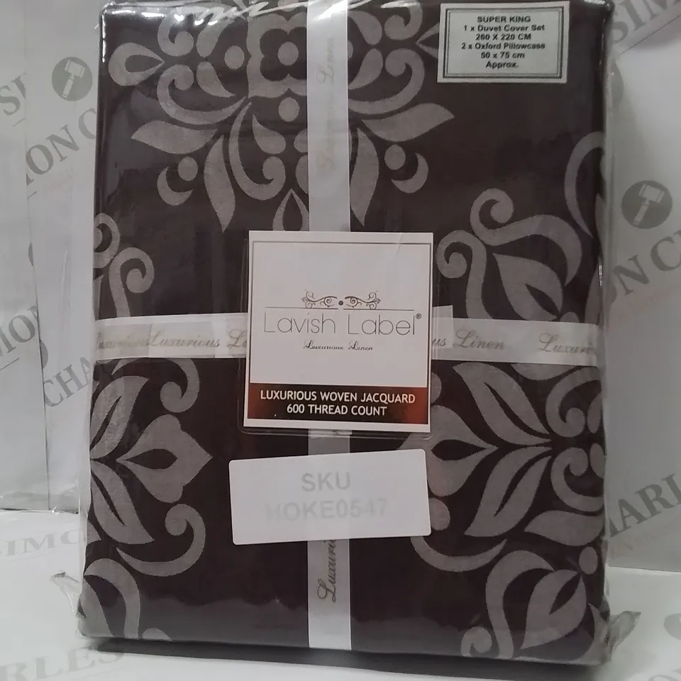 BRAND NEW LAVISH LABEL LUXURIOUS WOVEN JACQUARD SUPER KINGSIZE DUVET COVER SET 
