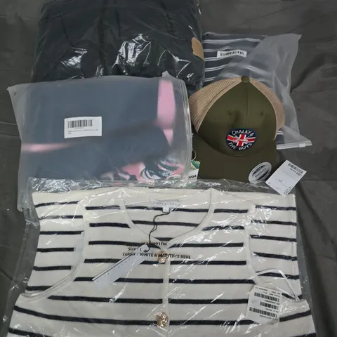 APPROXIMATELY 40 ASSORTED CLOTHING ITEMS IN VARIOUS SIZES, STYLES & COLOURS TO INCLUDE CAPS, CARDIGANS, COAT, ETC - COLLECTION ONLY