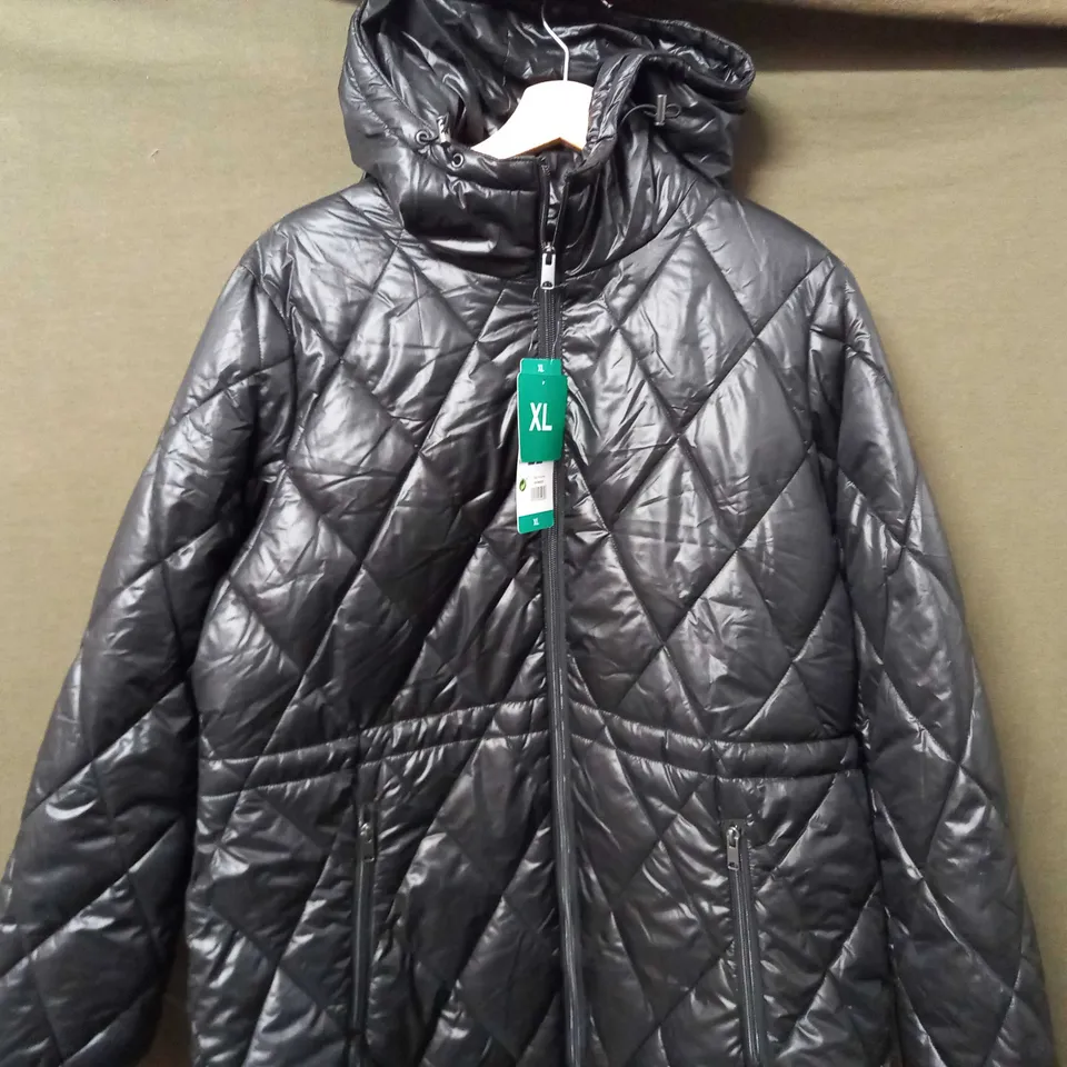 ANDREW MARC ZIP UP COAT IN BLACK - XL