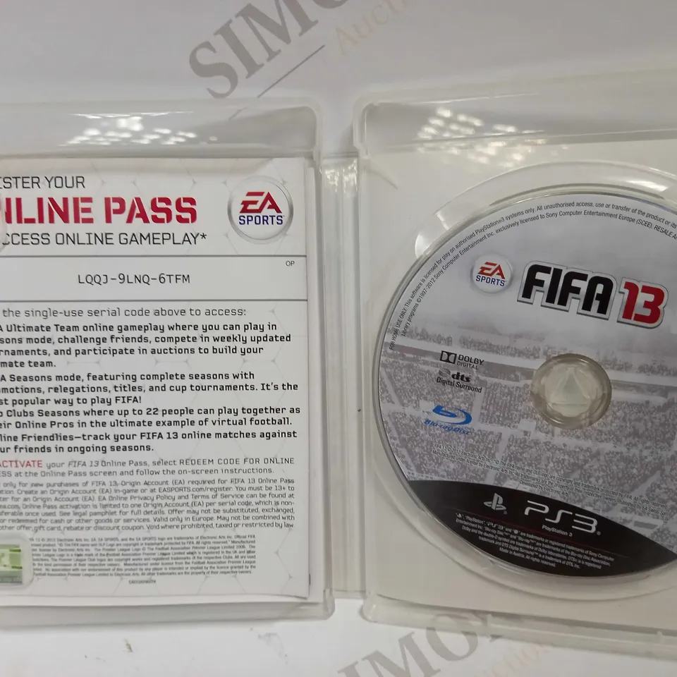 PS3 EASPORTS FIFA 13 GAME    