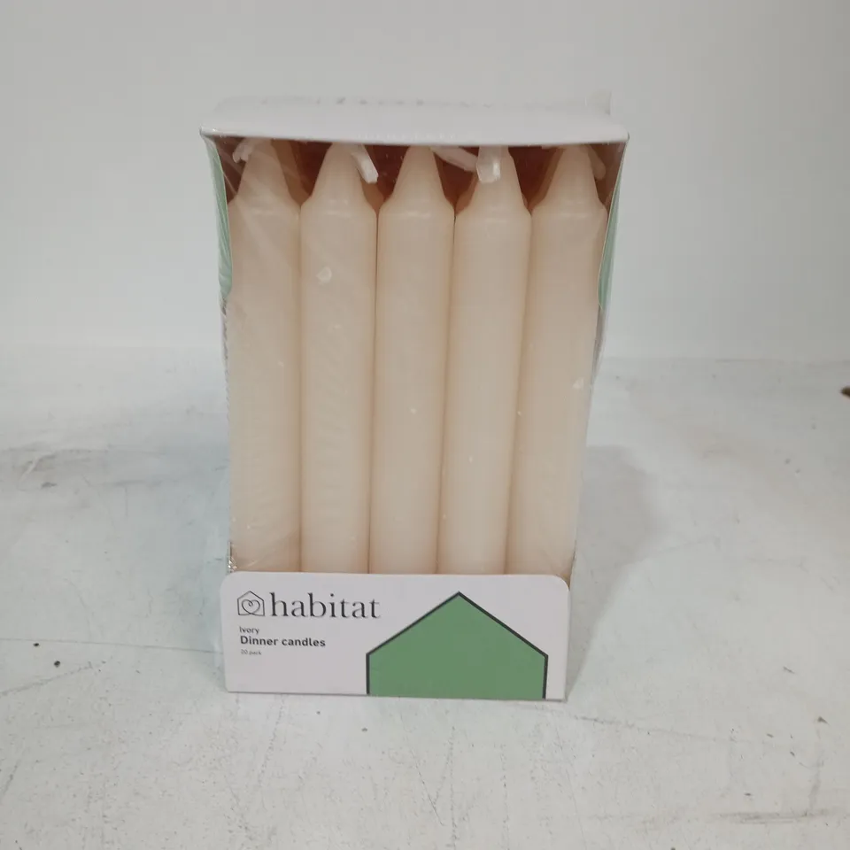 SEALED HABITAT 20-PACK OF IVORY DINNER CANDLES