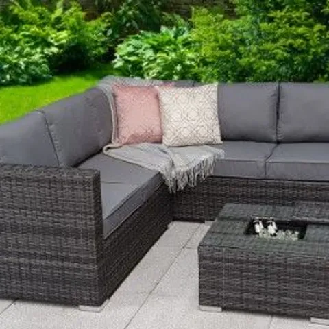 BRAND NEW BOXED GEORGIA CORNER SOFA WITH ICE BUCKET GREY