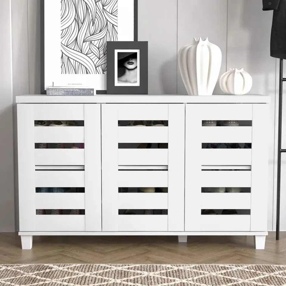 BOXED LISMORE 3 DOOR SHOE STORAGE CABINET 