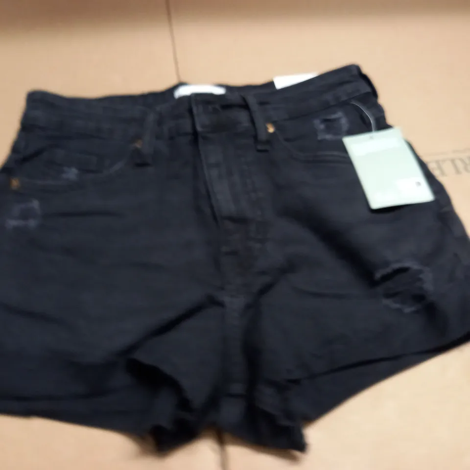 H&M BLACK REGULAR WAIST DENIM SHORTS - EUR 38