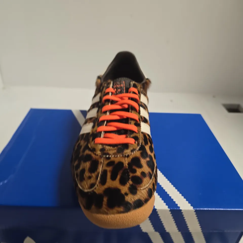 BOXED PAIR OF ADIDAS SL 72 OG W LEOPARD PRINT TRAINERS – UK 7