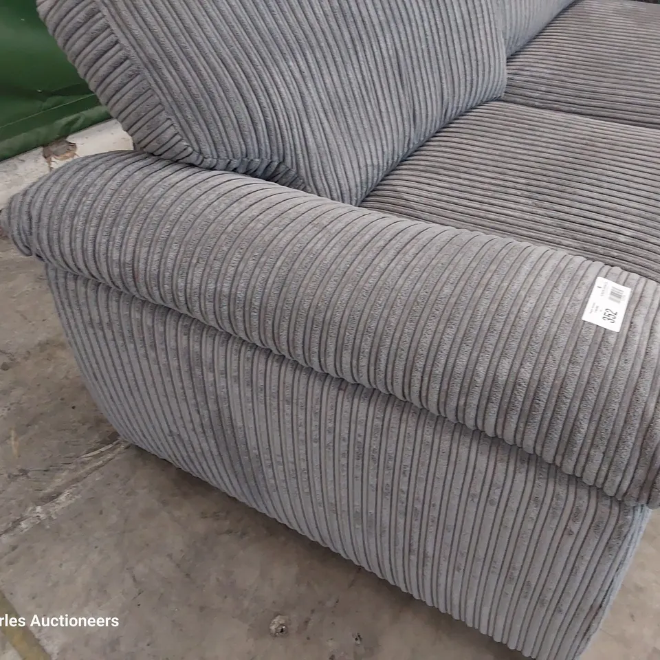 DESIGNER THREE SEATER SOFA GREY JUMBO CHORD 