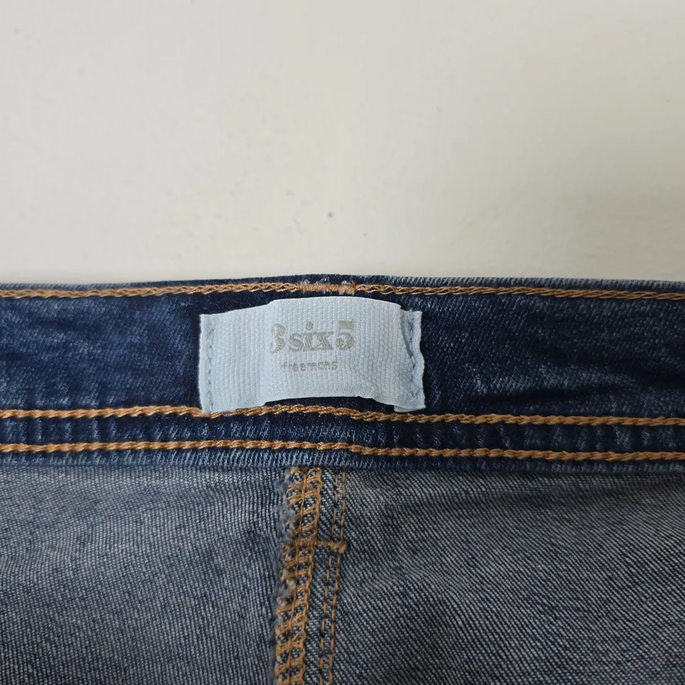 3SIX5 CROPPED TURN UP JEANS BLUE SIZE 22