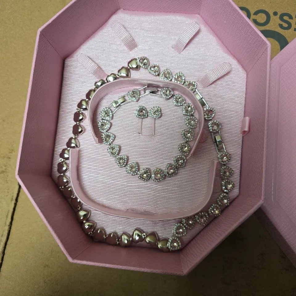 BOXED SWAROVSKI ARIANNA GRANDE COLLECTION HEART EARRINGS, NECKLACE & BRACELET