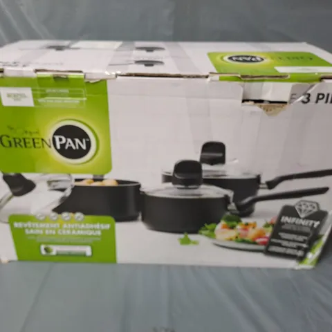 GREEN PAN HEALTHY CERAMIC NON-STICK 3 PIECE PAN SET