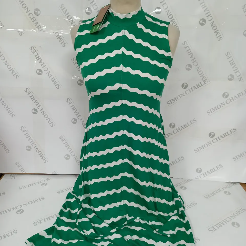 BODEN SLEEVELESS JERSEY MIDI DRESS IN GREEN - UK SIZE 6P