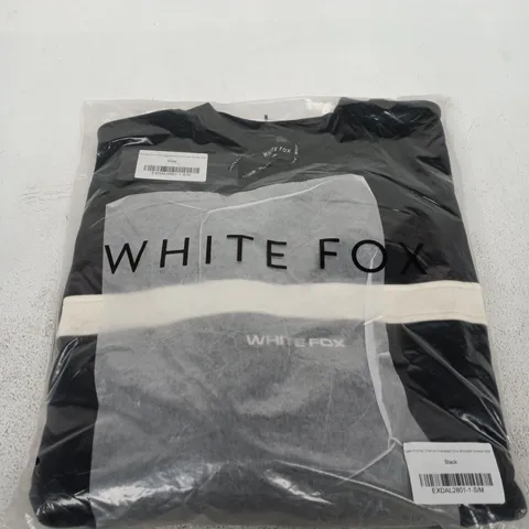 WHITE FOX OVERSIZED DROP SHOULDER SWEATER β BLACK β SIZE S/M