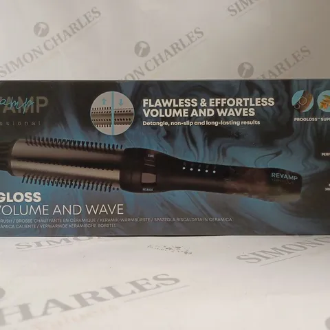 BOXED REVAMP PROGLOSS BIG VOLUME AND WAVE HOT CERAMIC BRUSH