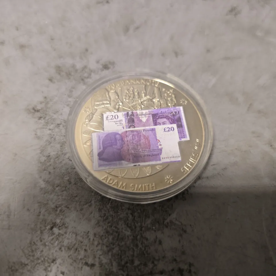 ADAM SMITH SERIES F £20 BANKNOTE COIN 