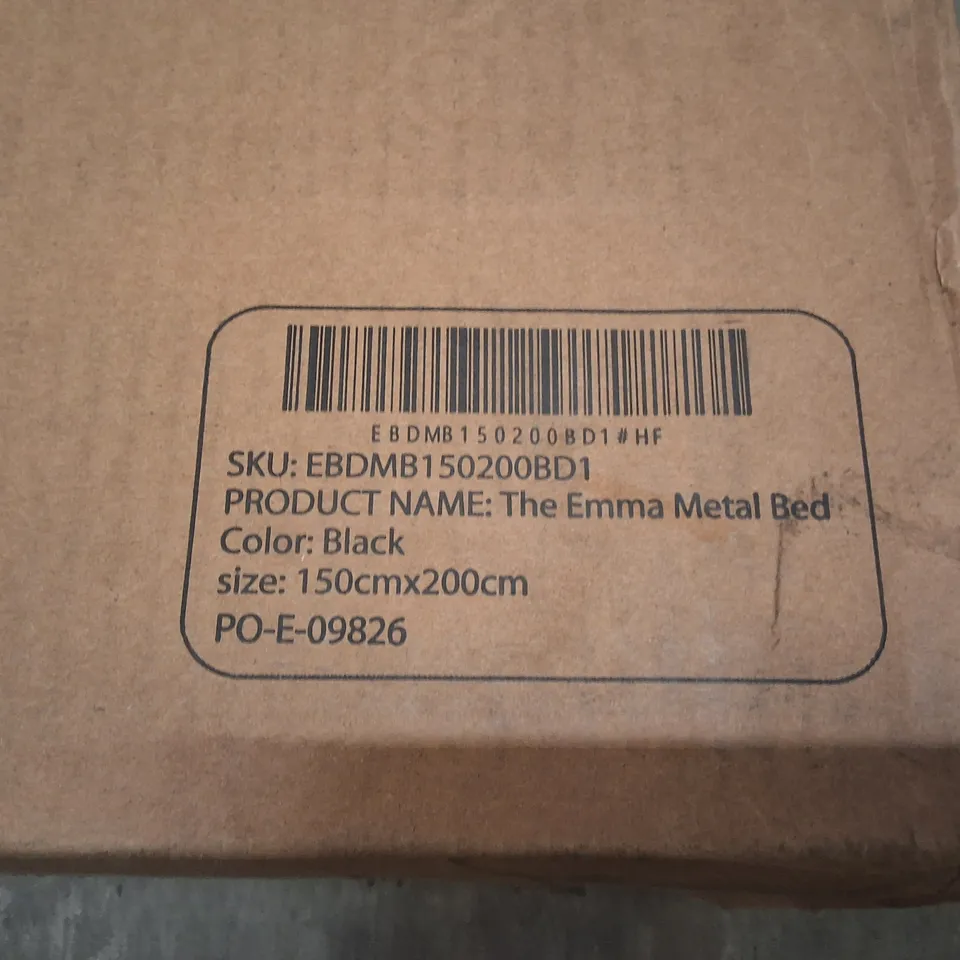 BRAND NEW BOXED EMMA METAL BED FRAME 150X200CM IN BLACK - 1 BOX