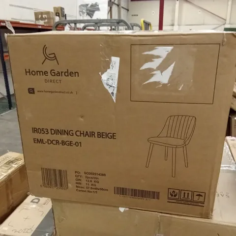 BOXED SET OF 2 DINING CHAIRS - BEIGE (1 BOX)