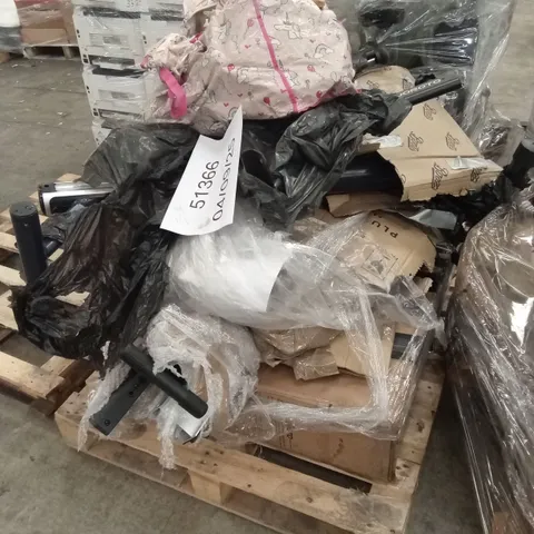 PALLET OF ASSORTED EXERCISE MACHINE PARTS AND PIECES; INCLUDING ROWING MACHINE, EXERCISE BIKE ETC