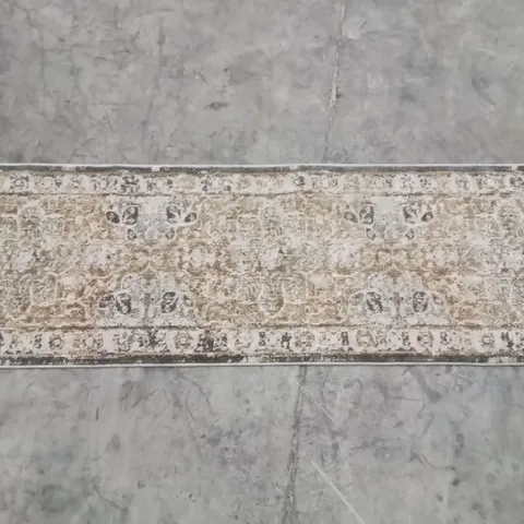 QUALITY DESIGNER AREA RUG - APPROXIMATELY 230CM X 60CM - NATURAL 