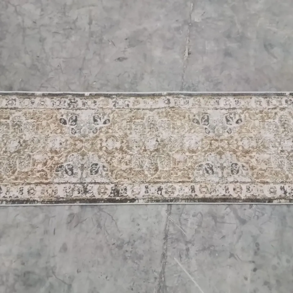 QUALITY DESIGNER AREA RUG - APPROXIMATELY 230CM X 60CM - NATURAL 