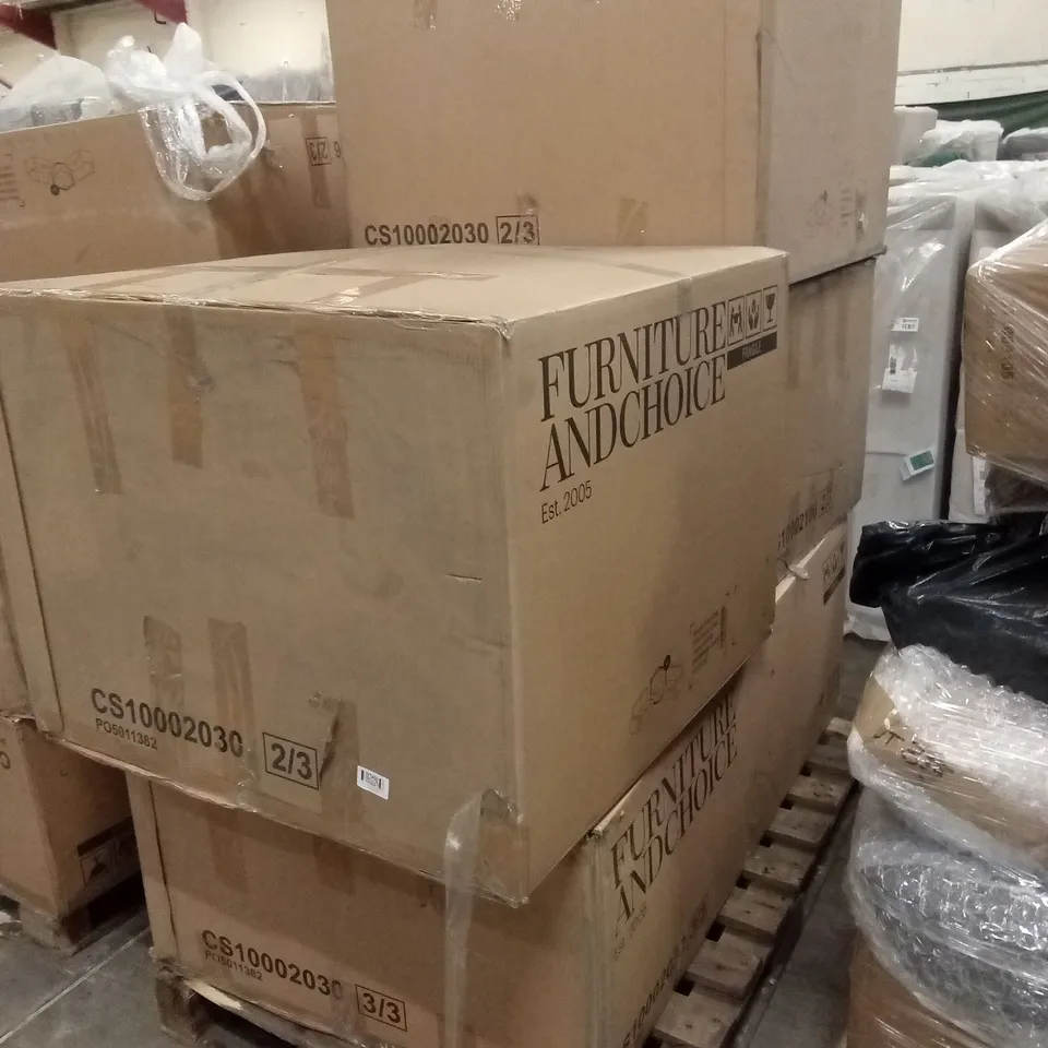 PALLET OF ASSORTED INCOMPLETE OR DAMAGED SOFA PARTS AND PIECES