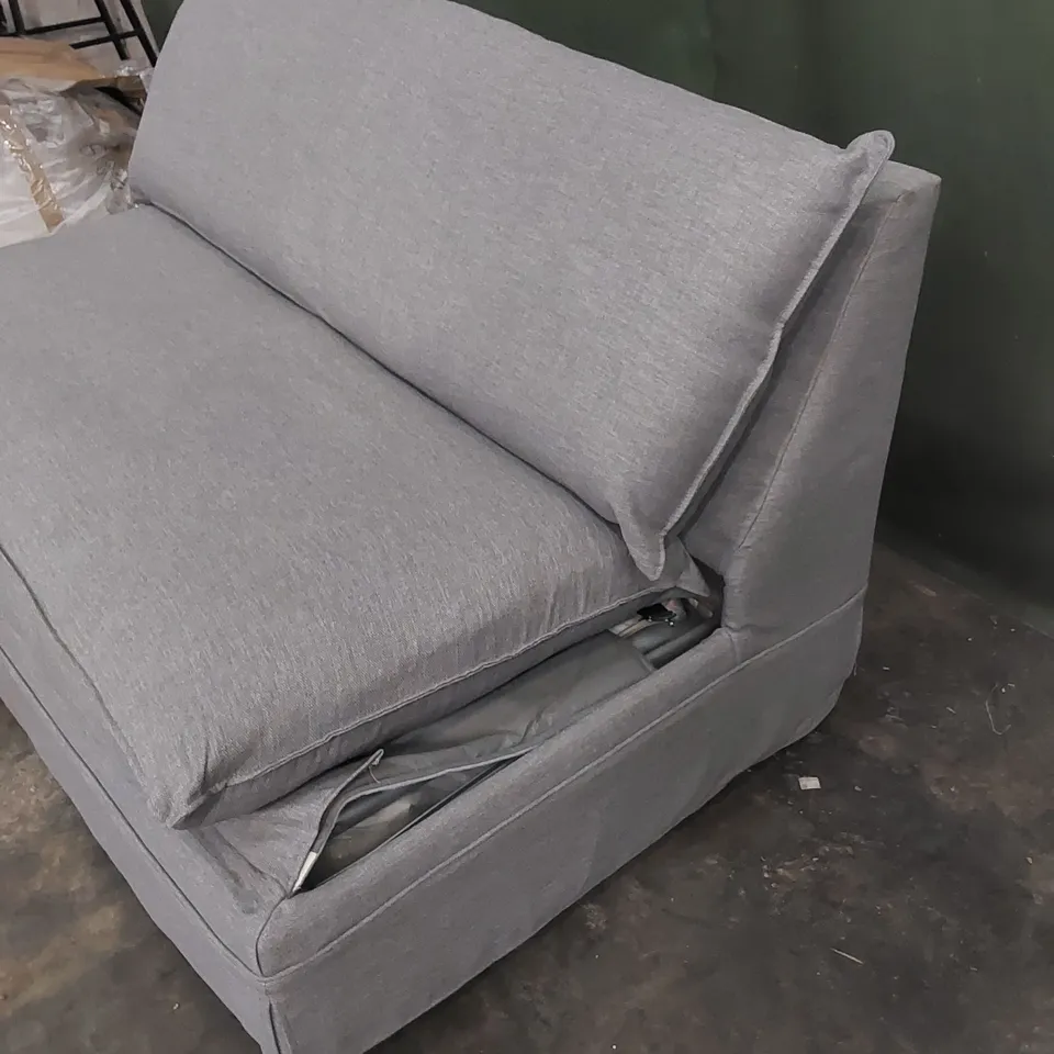 QUALITY DESIGNER GREY FABRIC UPHOLSTERED SOFA BED