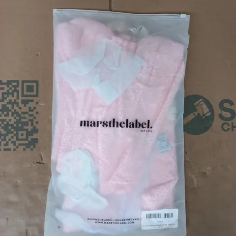 BAGGED MARS THE LABEL THE CINCHED LACE CORSET MAXI SET IN BABY PINK SIZE UK 10